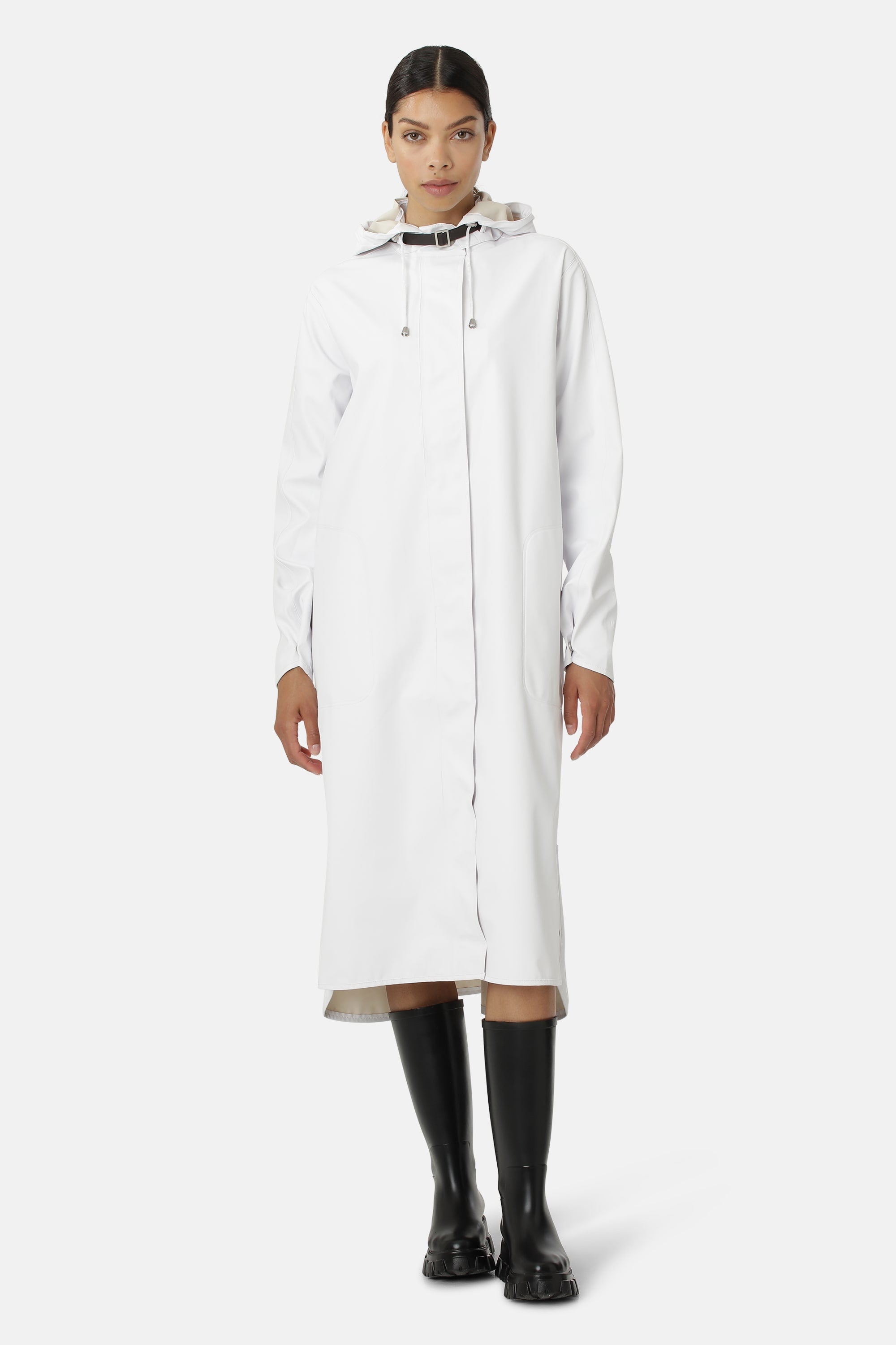 Long Light Raincoat - White